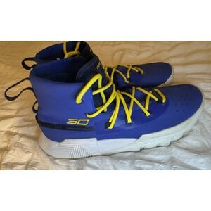 Under Armour‎ UA SC 3Zer0 II Steph Curry Shoes Blue Yellow White Size 7.5 Mens